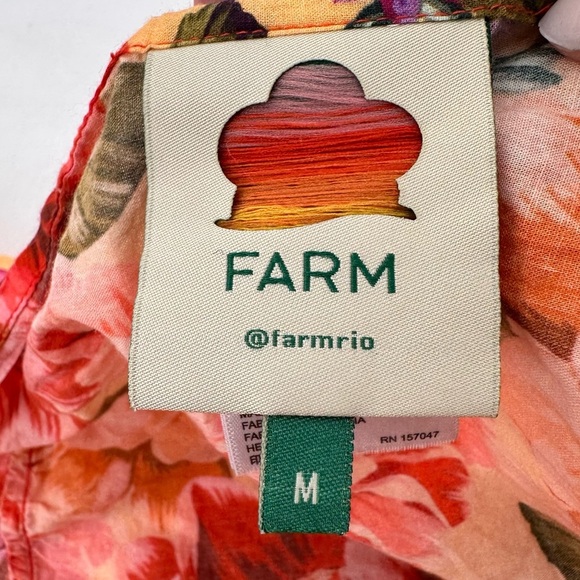 Farm Rio Anthropologie Lia Cover Up Mini Skirt Floral Print Wrap Cotton Medium - Picture 4 of 7